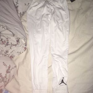 White mesh Jordan joggers